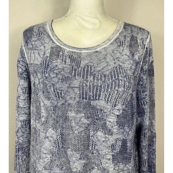John Mark 100% Cotton Blue & White Lightweight Sweater Tunic Size XL - Picture 7 of 10